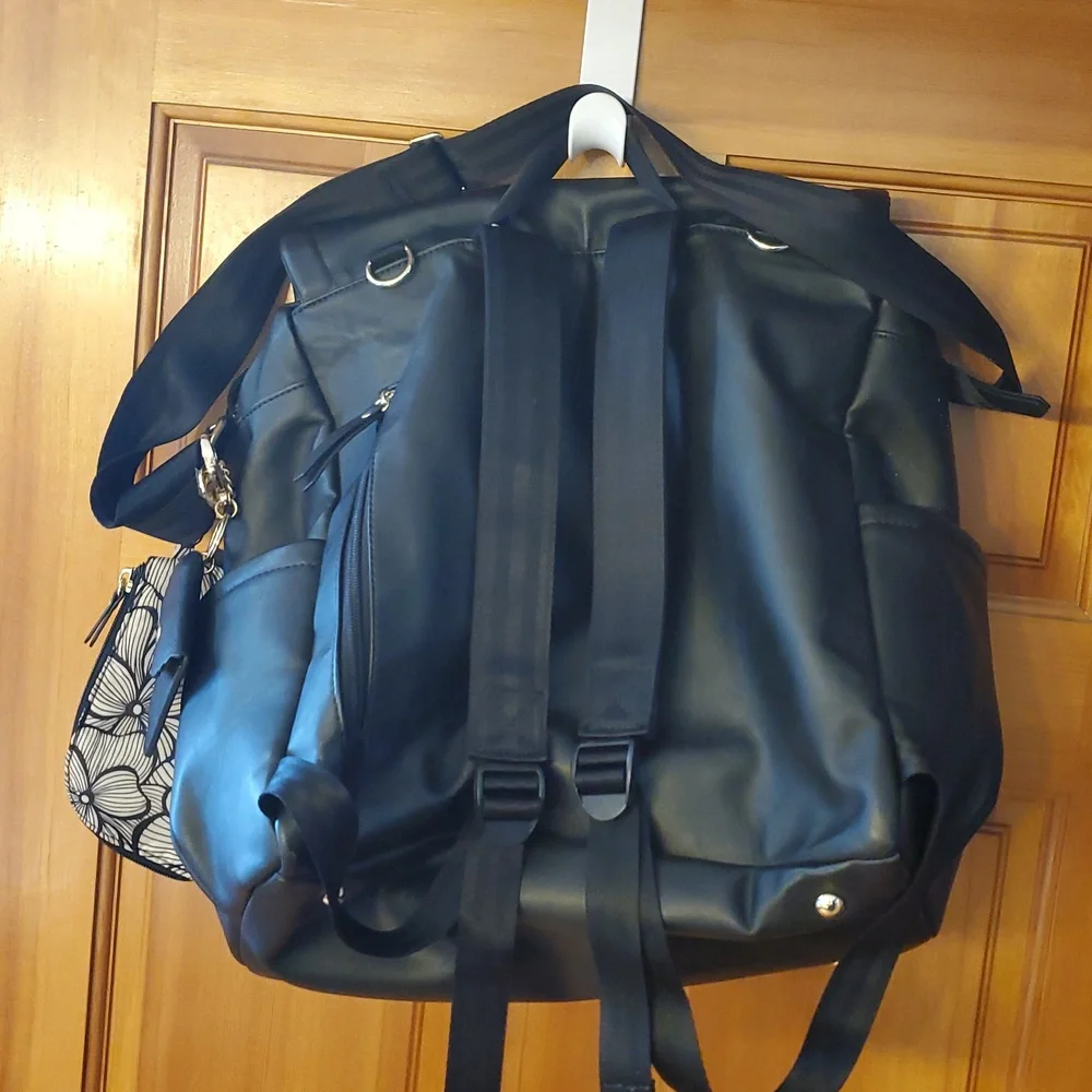 Petunia Pickle Bottom Boxy Backpack In Black‎ Matte Leatherette